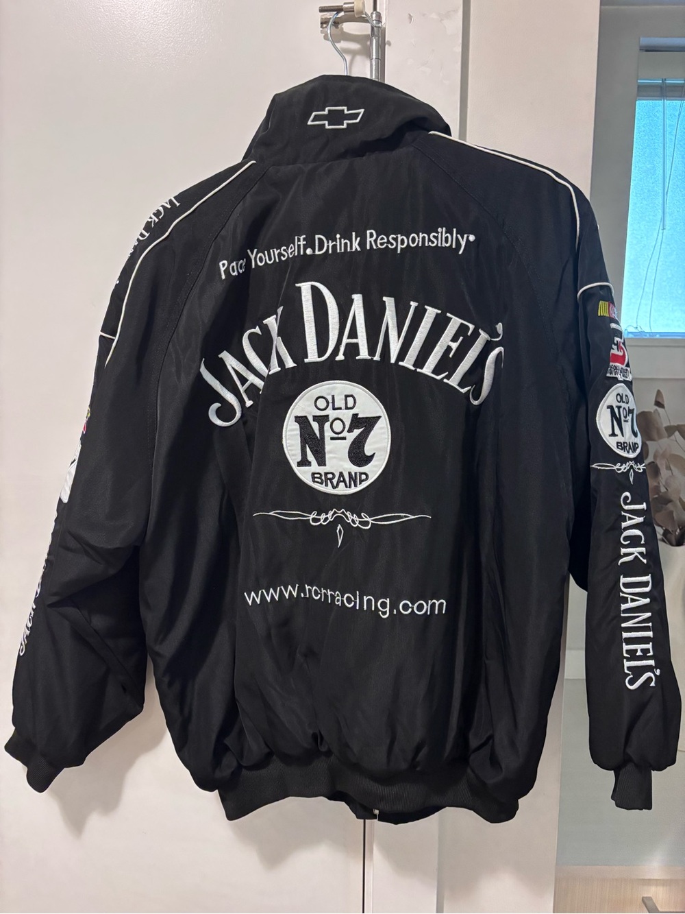 Vintage Jack Daniels Black Racing Logo Bomber Jacket